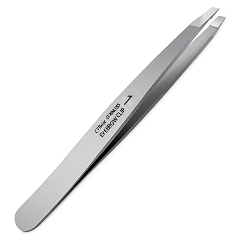 Stainless Steel Precision Eyebrow Tweezers and Beard Shaping Pliers with Frosted Laser Finish
