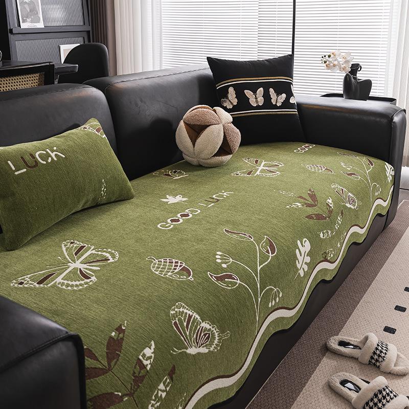 New Special-Shaped Sofa Cushion High-End Chenille Cover Towel One-Piece Fixed Non-Slip Seat Cushion Cover