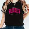 ZX TEE 1898 Brooklyn New York Print T Shirt Women 2025 New Summer Tees O-Neck Tops Y2K Fashion Top Streetwear Casual Short Sleeve