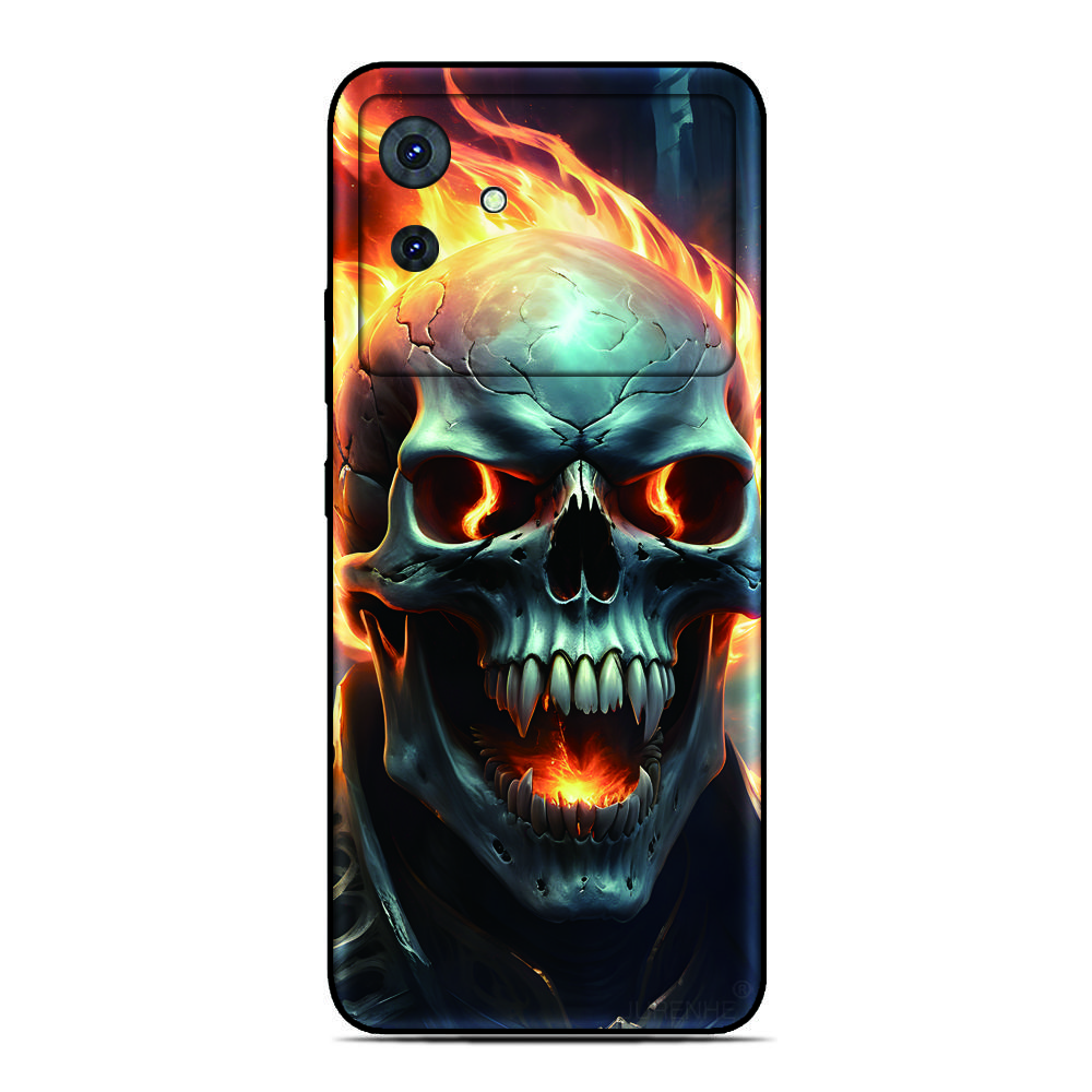 Flame Skull Phone Case For Blackview Wave 9C 8C 6C Shark 9 Color 8 Oscal C80 C70 C60 C30 C20 Pro Flat 2 1C 2C Tiger 13 12 Cover