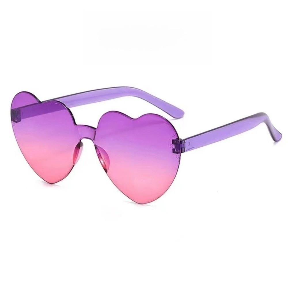Trendy Love Heart Shape Sunglasses UV Protection Colorful Gradient Sunglasses Women