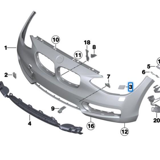 Накладка на омыватель переднего бампера BMW 1 серии F20 LCI (51117429723/51117429724)