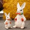 Garden Bunny Sculpture Resin Animal Craft for Outdoor Garden and Courtyard Entrance Decoration