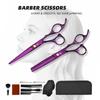 Stainless Steel Purple Hand-Shaped Thinning Scissors for Bangs and Straight Hair - Salon Stylist Special