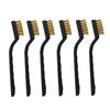 6 Pieces Brass Wire Brush Set for Cleaning Welding Slag and Rust