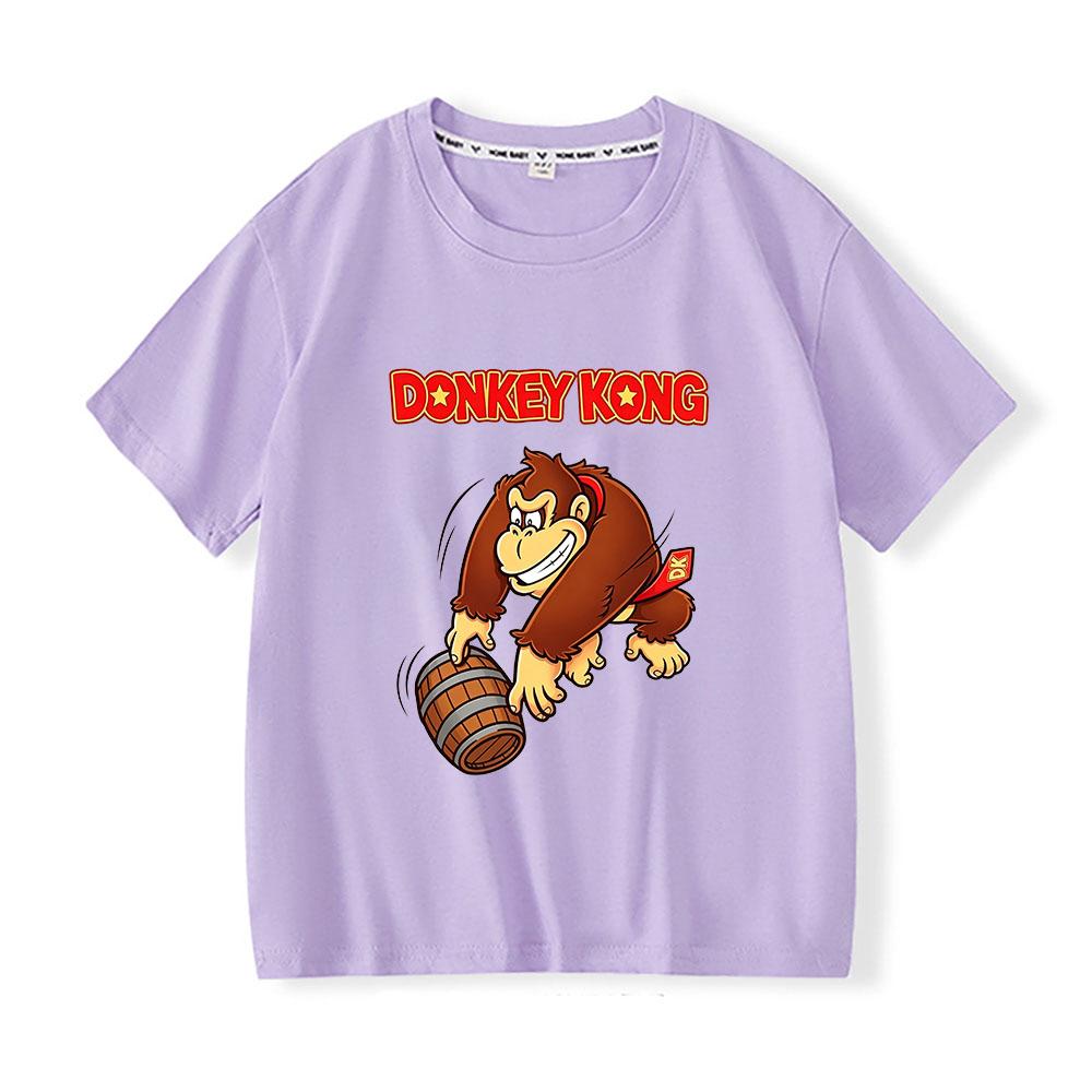Game Donkey Kong Bananza Children's T-shirt 100% Cotton Cartoon Print Tees Cute Boys Girls Short Sleeve O-neck Kids Tops Summer