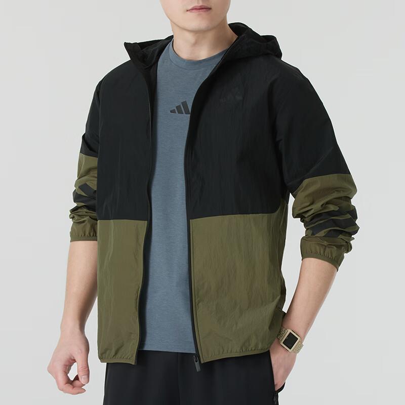 adidas Куртка-ветровка Future Icons Fashion Knit Ветрозащитная Повседневная Тренировочная Куртка Мужская Куртка Черная Зеленая JD4943