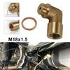 90 Degree Brass M18x1.5 O2 Oxygen Sensor Extender Spacer Adapter With Gasket Car Tuning Accessories