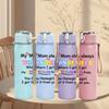 1PC My Mom Always Says Inspirational Quote Print 750ml Color Plastic Sports Water Bottle Leakproof Flip Straw Lid Suitable for Sports Office Home Use