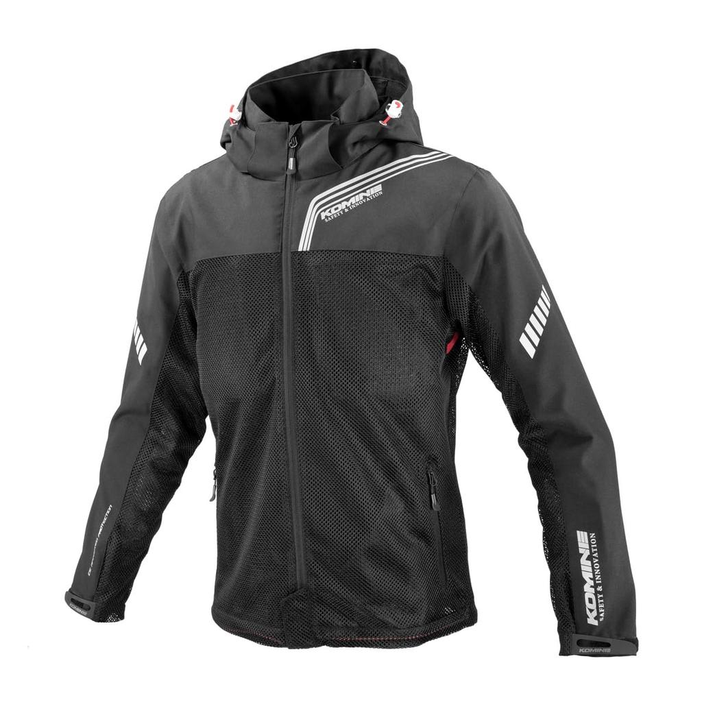 KOMINE 2025 Model Enigma Light Half Mesh Parka for CE Certified Protective Size L JK-179 Motorcycles, Spring/Summer, Mesh, Black,
