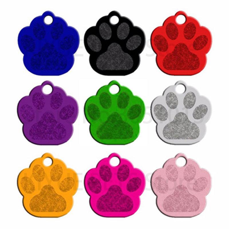 100 шт. Бирка для питомца с лапой, ID-бирка для собаки, с гравировкой на заказ, Именная табличка, Телефон, ID-бирки для собак, Персонализированный алюминиевый кулон для питомца, Брелок