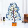 Showpiece for Home Decor Items Crystals Gemstones Bonsai Money Tree for Good Luck, Decoration Gift Item - 10-12 Inch (Lapis Lazuli Golden Wire)