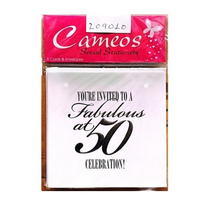 Cameos You´re Invited To A Fabulous At 50th Celebration Invitations (Pack of 6)