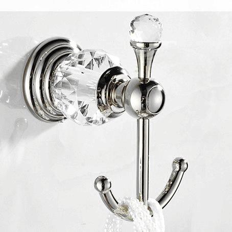 Luxury European Towel Rack Crystal Gold Plated Stainless Steel Bathroom Wall Mounted Towel Bar