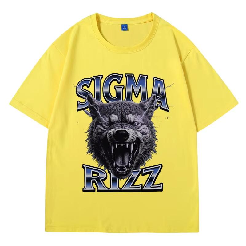Футболка Sigma Rizz, забавные футболки с мемами и графическим принтом, мужская одежда, эстетика 90-х, подарок для него, короткий рукав, ретро-топы Harajuku Streetwear