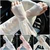 Lace Sunscreen Sleeve Loose Ice Silk Cooling Arm Sleeve Fashion Lace Arm Sleeves  Spring Summer