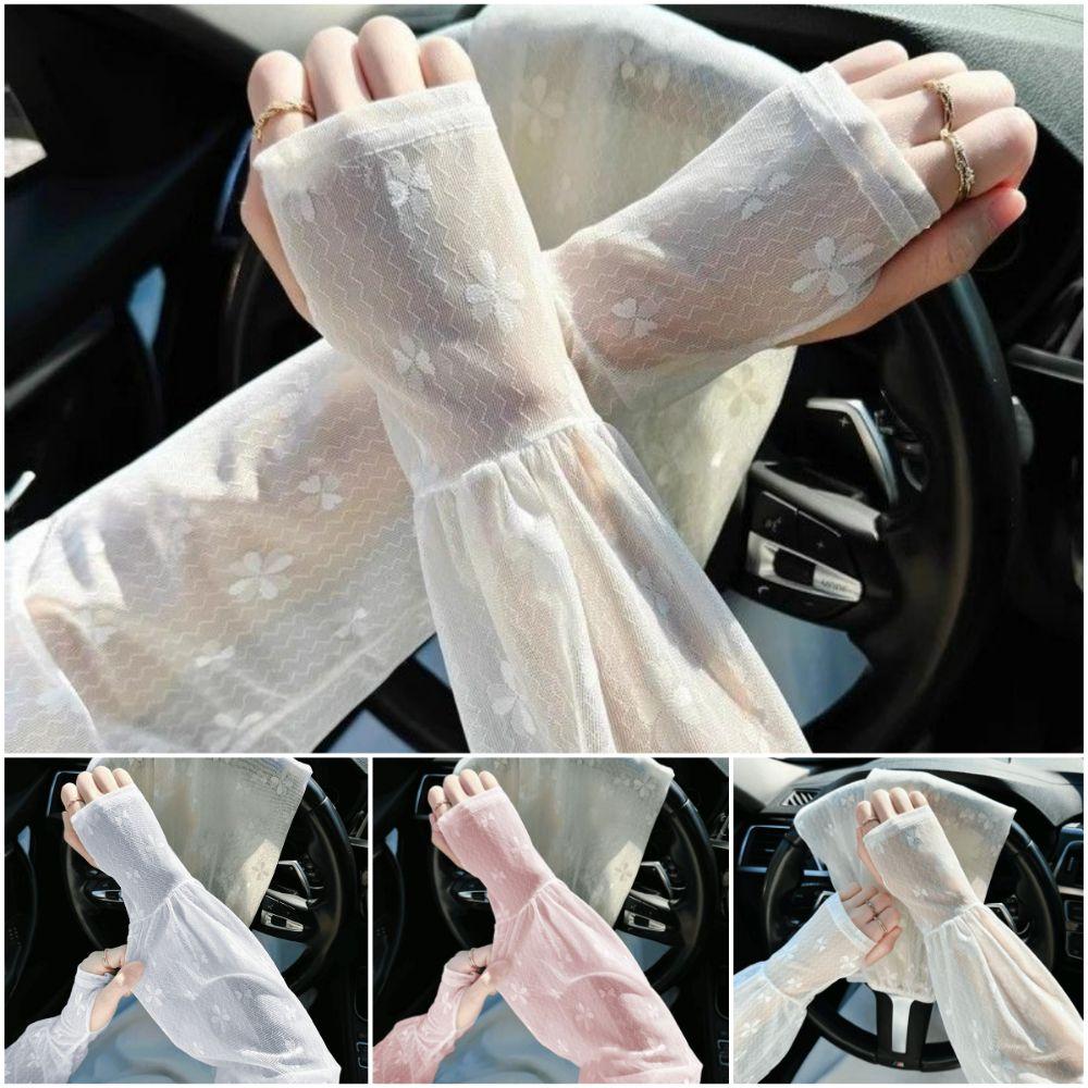 Lace Sunscreen Sleeve Loose Ice Silk Cooling Arm Sleeve Fashion Lace Arm Sleeves  Spring Summer
