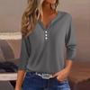 Жен. Футболка Футболка С принтом Пуговицы Рукав 3/4 Повседневные Выходные Мода Классический Классический V-образный вырез Обычный Верх