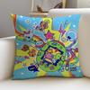 Nostalgic TTamagotchiS Cushion Cover Breathable and skinfriendly linen pillowcase square removable and washable cushion