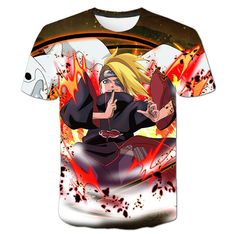 Japan Anime Men's T-shirt Kakashi Boys Girls T-shirt 3D Print Akatsuki Short Sleeve Oversized Men's T-shirt Naruto Mens Clothing