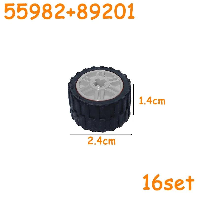 Колеса для автомобилей и грузовиков Ступицы Кирпичики MOC Технические Шины Колеса Крестообразное Отверстие Набор Мотоциклетные Шины и Диски Строительные Блоки