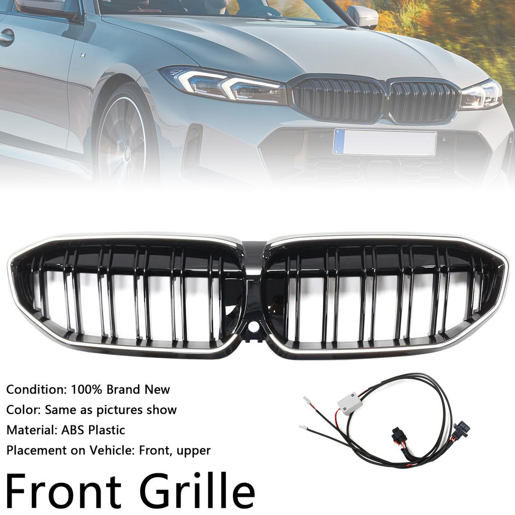 Double Slat Black Kidney Grille 51138072085 Fit BMW 3 Series G20 2019-2022