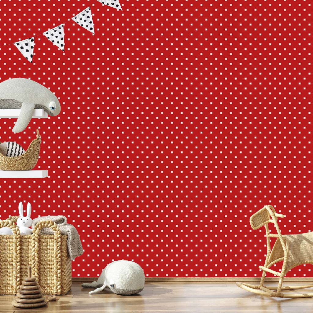 Wallpaper Small Christmas Patterns Red for Living Room and Bedroom 50x1000