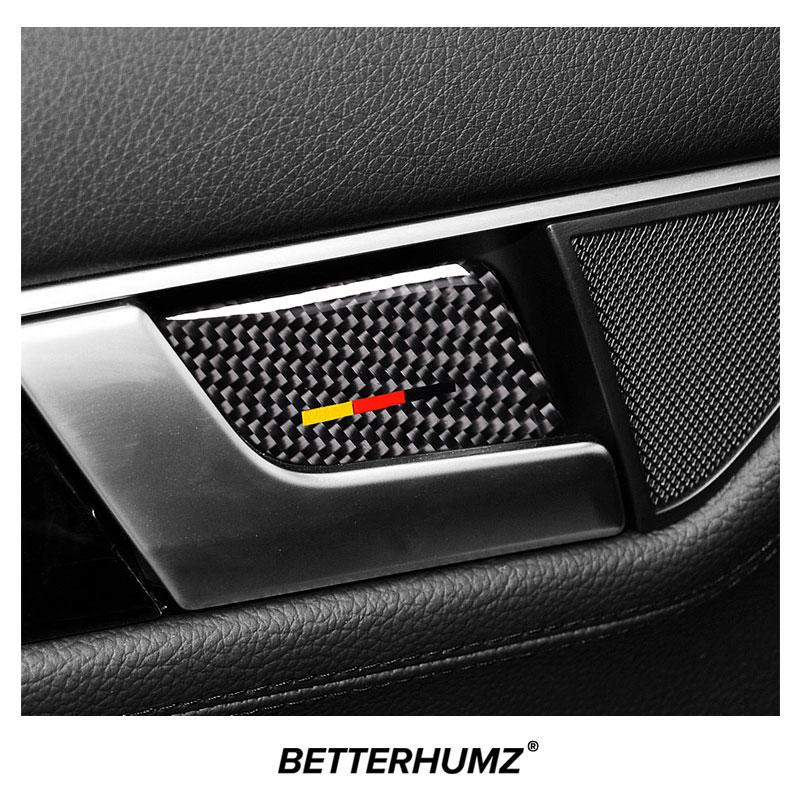Для Mercedes Benz W204 W212 C E Class 4 шт. Накладки на ручки дверей автомобиля Панели Декоративные Наклейки Карбоновое волокно Аксессуары для тюнинга интерьера