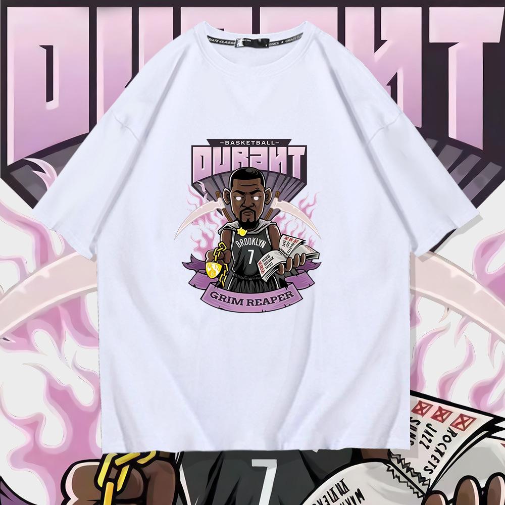 2022 Summer Nets Durant Basketball Training T-Shirt Men's Cotton Loose Large Size Casual Short Sleeves