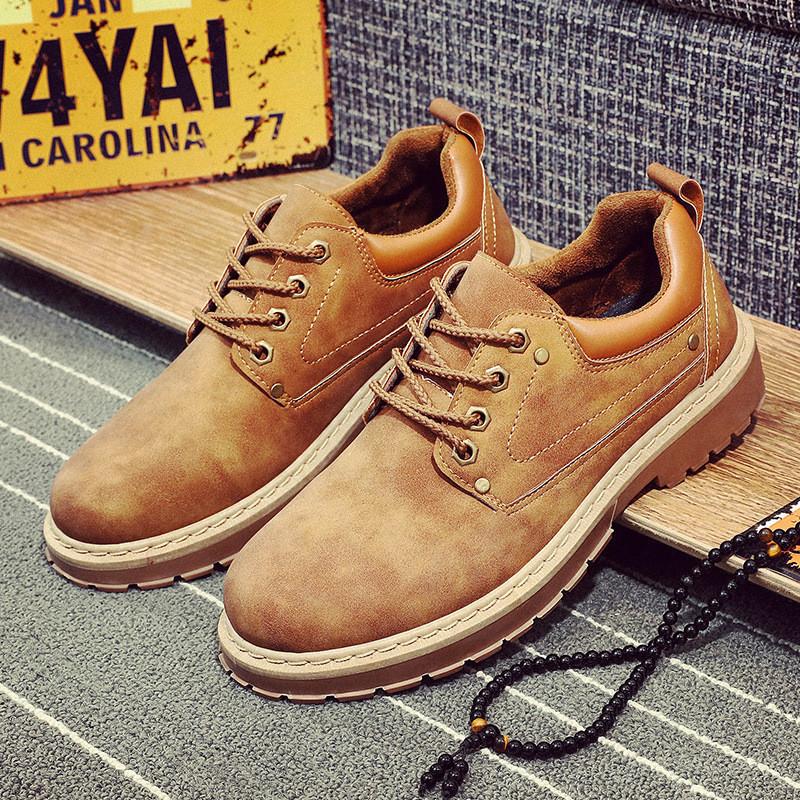 Casual Leather Shoes For Men With Durable Rubber Sole For Spring Autumn Wear