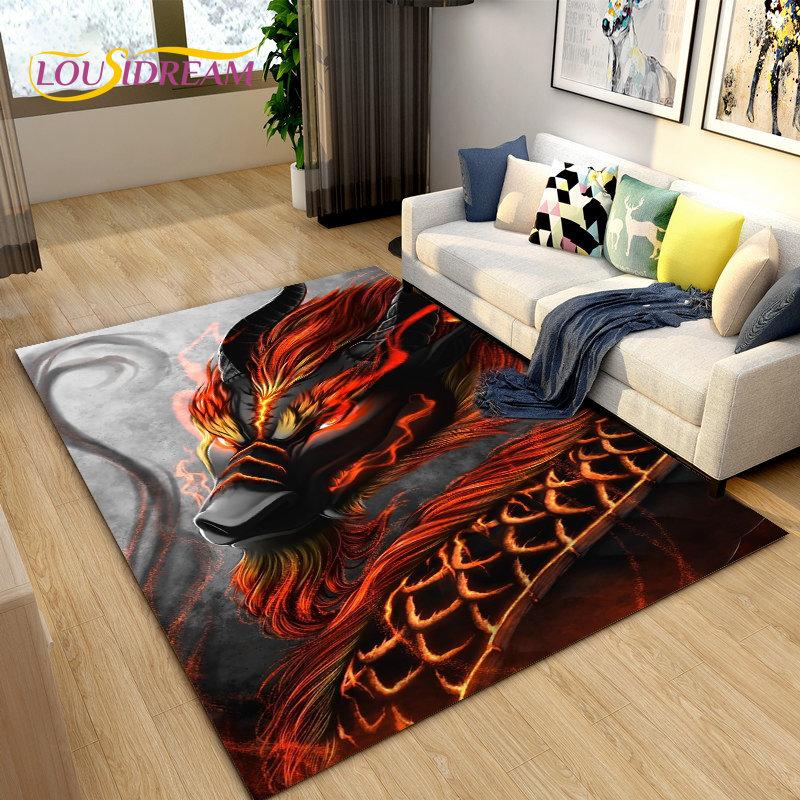 3D коврик с загадочным драконом, ковер для гостиной, спальни, дивана, коврик для украшения, детская игра, нескользящий напольный коврик