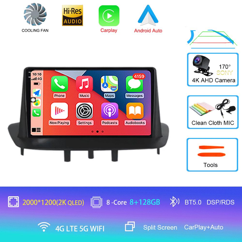 Автомобильное радио Android 14 для Renault Megane 3 Fluence 2008-2014 Мультимедийный видеоплеер Навигация Стерео DVD Carplay Головное устройство WIFI