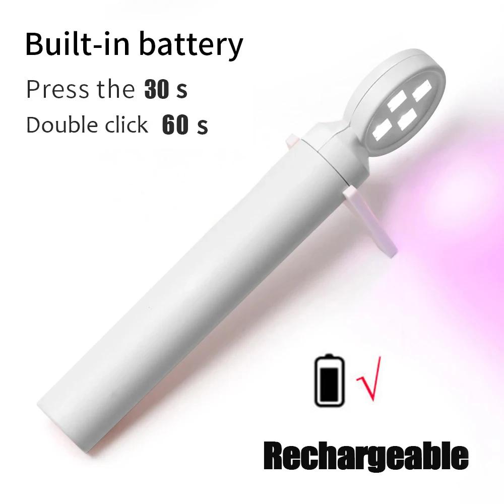 Мини Лампа для Сушки Ногтей УФ Свет Ручная Портативная Лампа-Фонарик USB Интерфейс Лампа для Сушки Гель-Лака Оборудование для Нейл-Арта