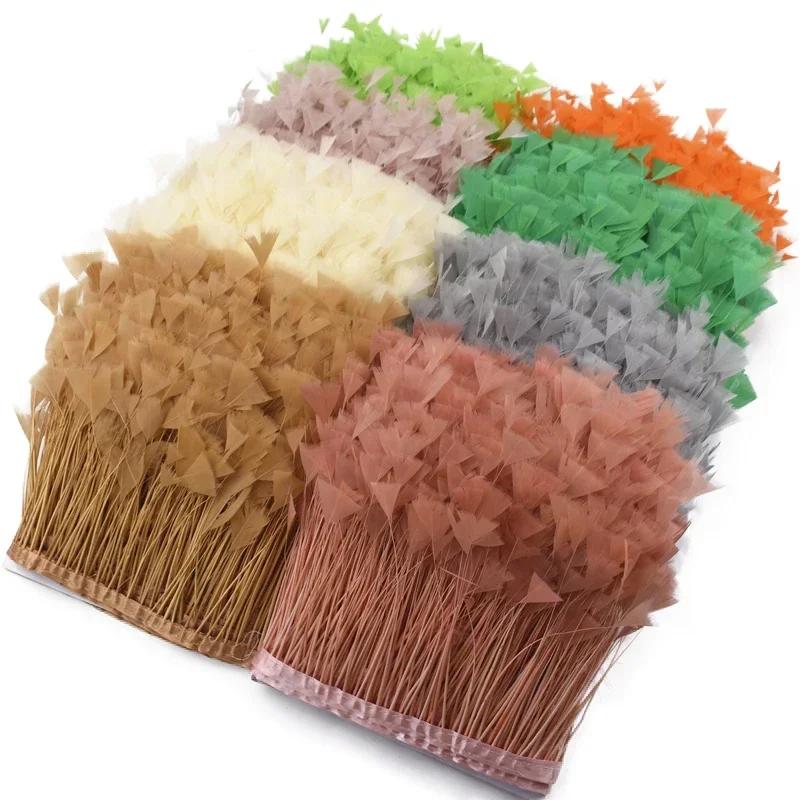 2Meters Colored Turkey Feathers On Tape Tassel Fringe Trim Decoration White Black Ribbon Sewing Dress Flecos Handicrafts Decor