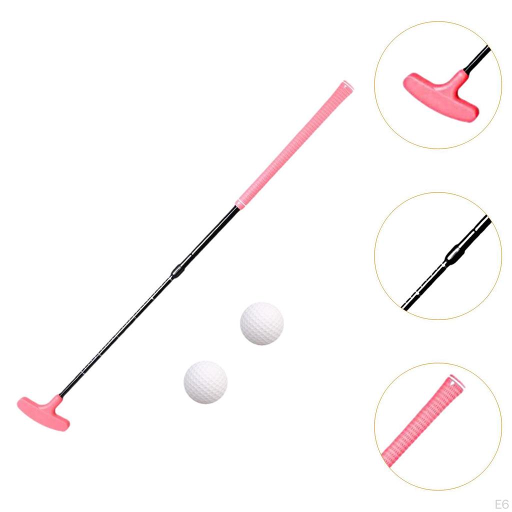 Выдвижная клюшка для гольфа для детей, подростков, взрослых, двухсторонняя с 2 мячами