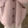Women's Fuzzy Cardigan V Neck Button Down Oversized Fluffy Coat