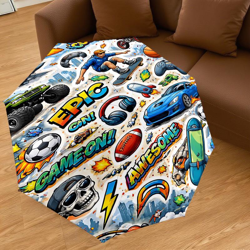 1PC Sports Games Umbrella-8-Rib Reinforced, Automatic Open, Lightweight & Durable, Fashion Accessory for Outdoor, J0358