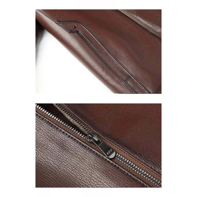 Зимняя меховая интегрированная шерстяная подкладка из овчины, натуральная кожа, мужская шуба средней длины для папы