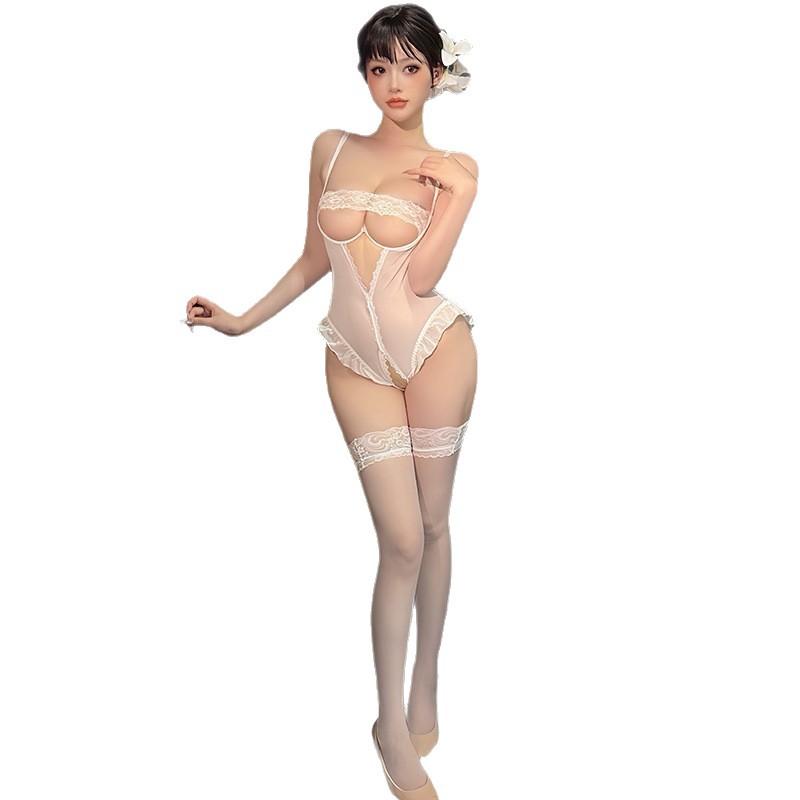 Sexy underwear small chest steel tray gathers sexy lace hollow passion sexy temptation open file conjoined
