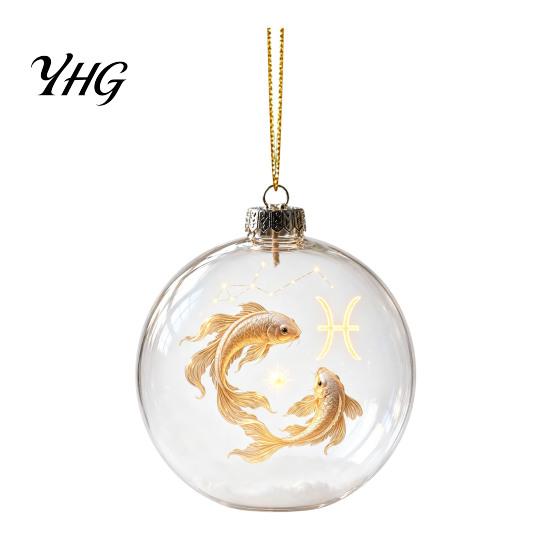 Holiday Decor for Christmas Trees Zodiac Ornament, Twelve Sign Hanging Decoration, 2D Acrylic Thoughtful Gifts Horoscope Pendant Xmas Tree,