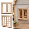 16 Grids Dollhouse Window Model Wooden Square Windows Model Miniature House Decor  For DIY Toys