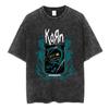 Korn Follow The Leader 20Th Anniversary Washed T Shirt Metal Gothic Rock Band T Shirts Men Vintage Oversized T-shirt Streetwear