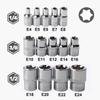 14Pcs Female E-Torx Star Socket Set 1/4" 3/8" 1/2" Drive Inverted E-Torx Star Bit E4-E24 Female External Torque Socket Set