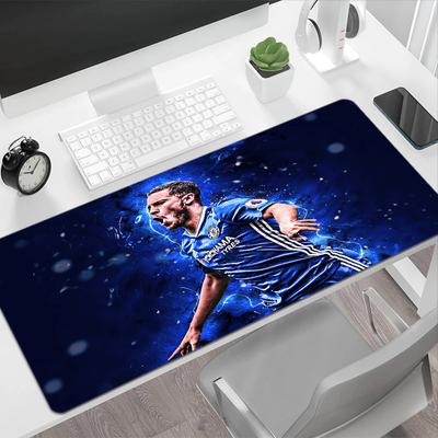 Blue Energy Soccer Player Large Mouse Pad Keyboard Pad Computer Desk Keyboard Mat Non-Slip Rubber Base Perfect Gift for Gamers And Professionals
