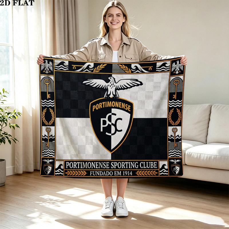 Portimonense SC Print Flannel Blanket High Quality Warm Comfortable Cover for All Seasons Perfect for Gifts Home Decor