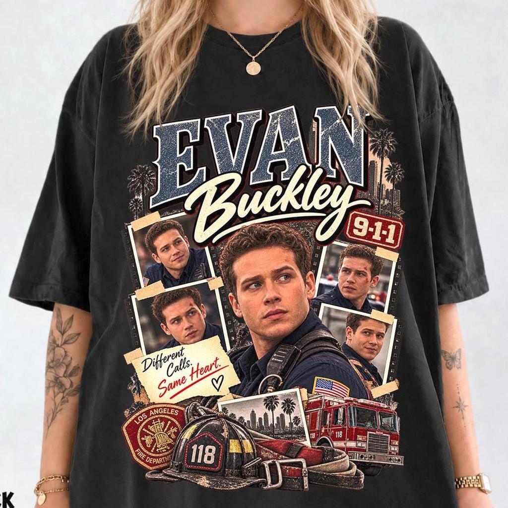 Evan Buckley Shirt, 911 TV Show Graphic Tee, Buck Firefighter T-Shirt, Station 118 Gift