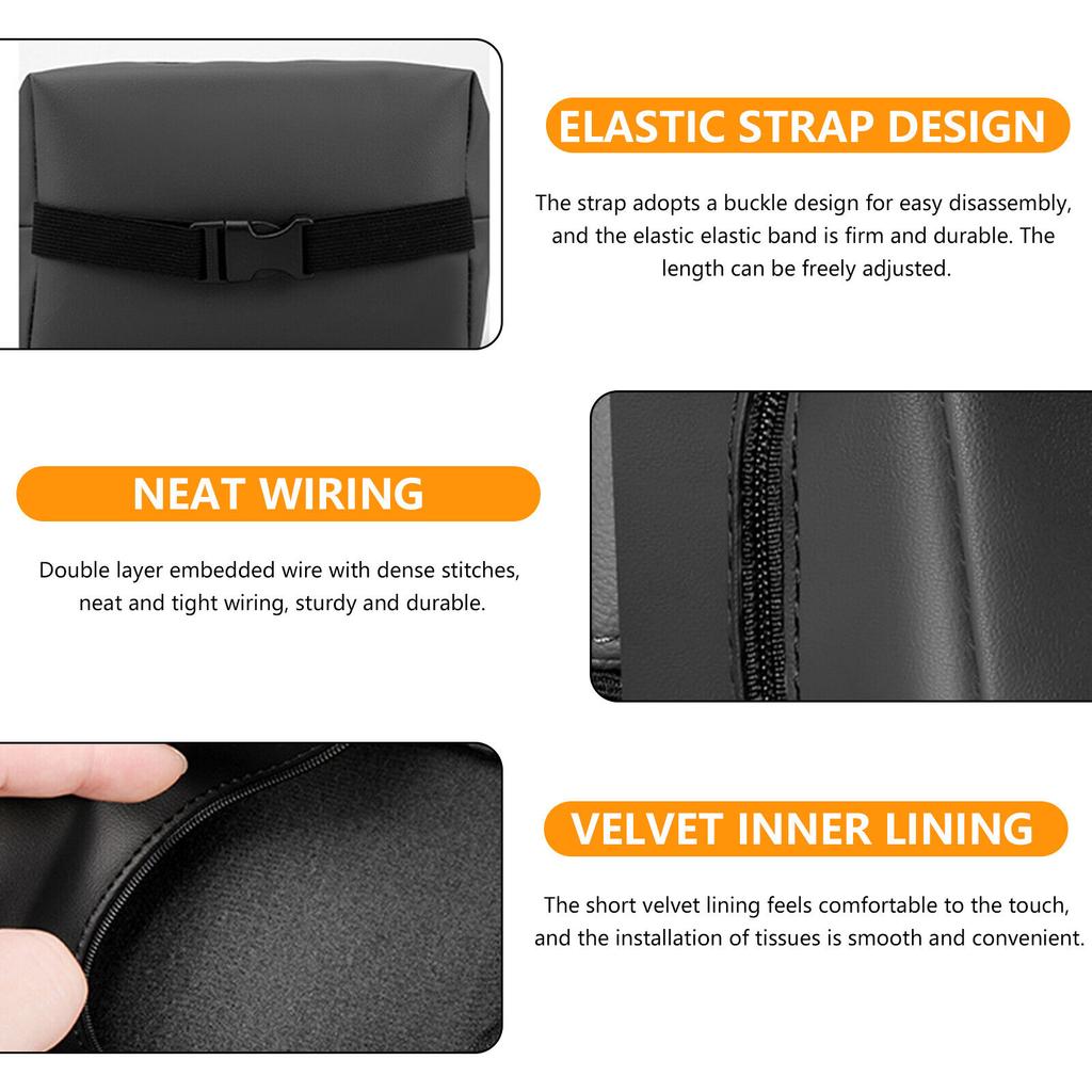 Твердая кожаная коробка для салфеток в автомобиль, подвесная переносная подлокотник, держатель для солнцезащитного козырька, сумка для хранения в салоне автомобиля, декоративные аксессуары