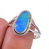 Кольцо из чистого серебра 925 пробы с натуральным австралийским опалом, размер 8,5 P4V73
