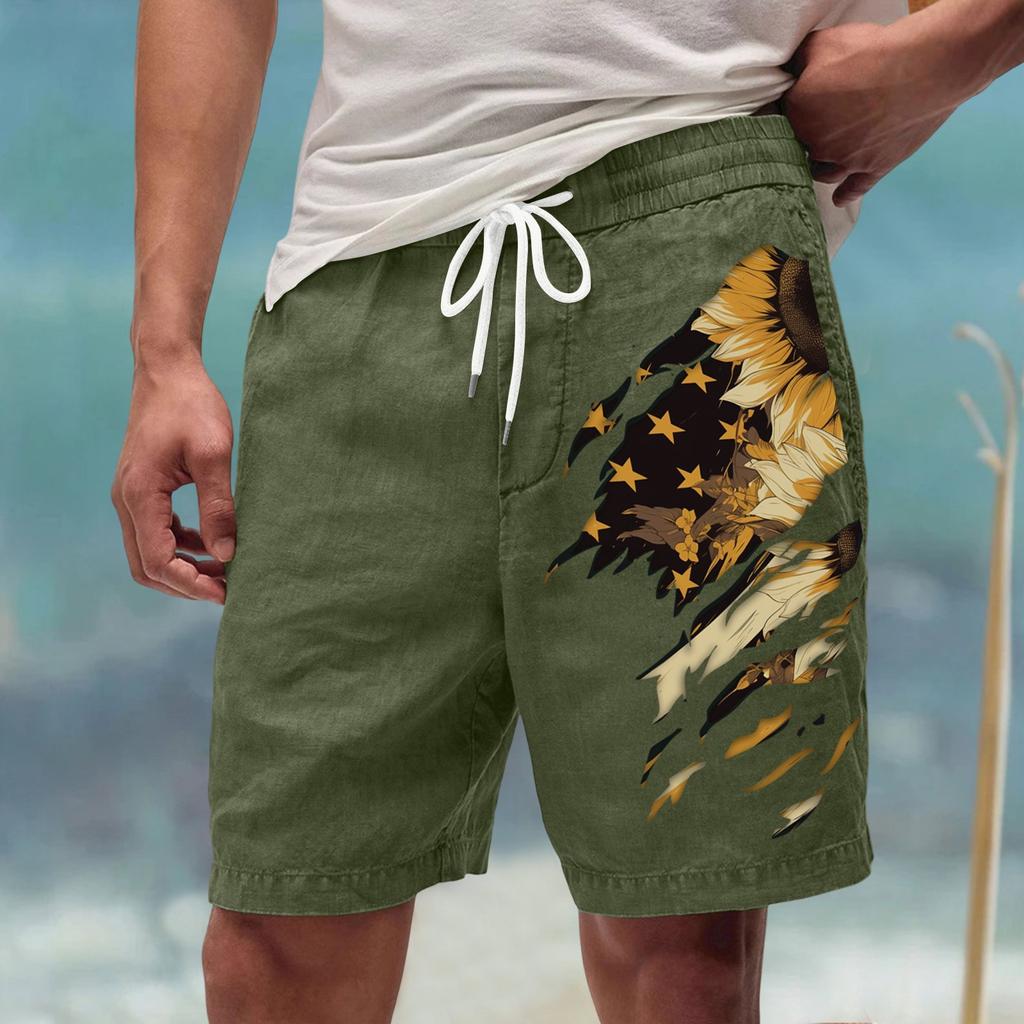 Мужские летние большие повседневные свободные спортивные брюки пляжные шорты