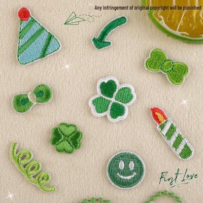 Корейская нашивка с вышивкой в виде листьев - Наклейка для DIY аксессуаров